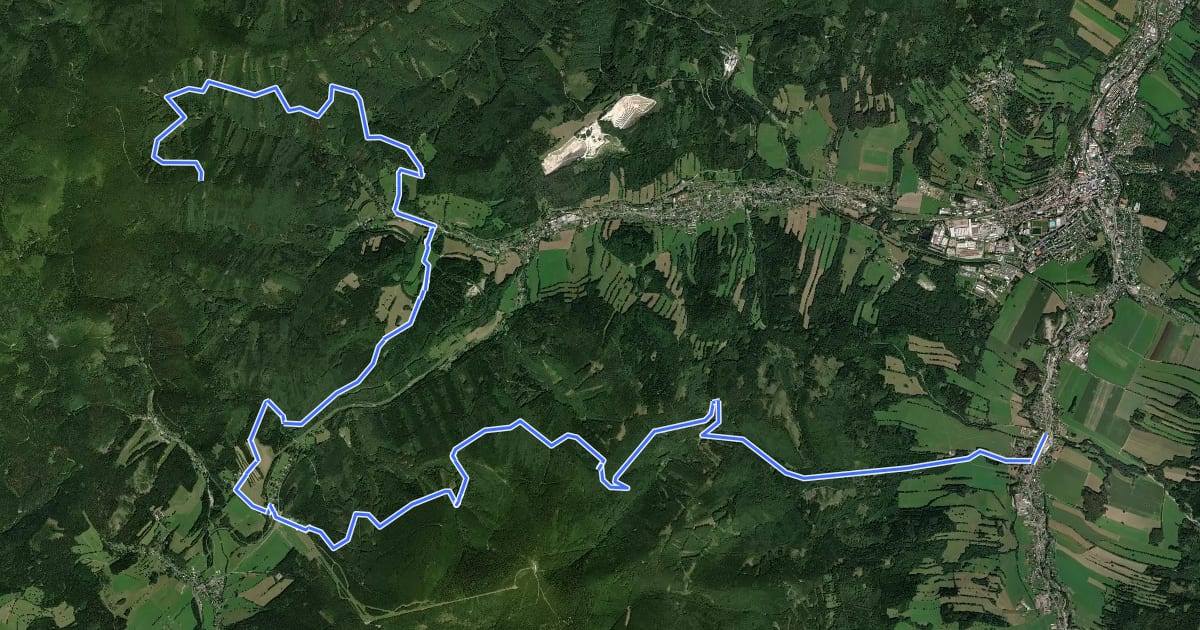 Маршрут Adolfovice, U Peňáka - Luční vrch на спутниковом снимке