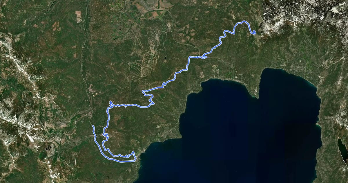 Маршрут ADT - California - T - Seg 1 на спутниковом снимке