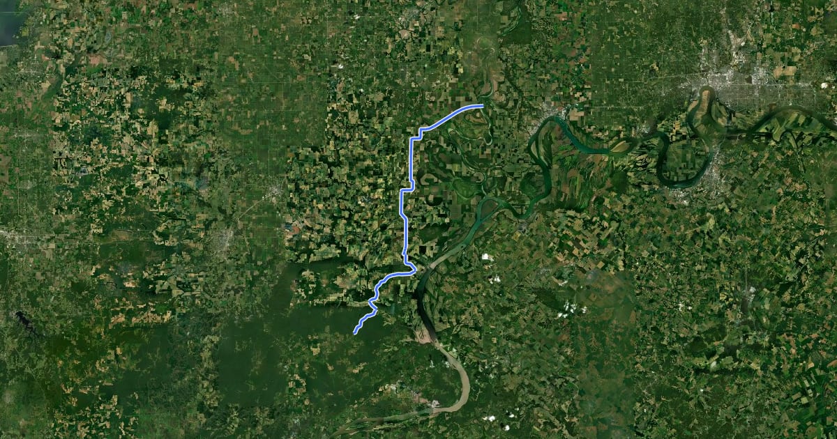 Маршрут ADT - Illinois (South) - J - Seg 1 на спутниковом снимке