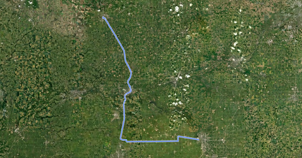 Маршрут ADT - Indiana (North) - G - Seg 2 на спутниковом снимке