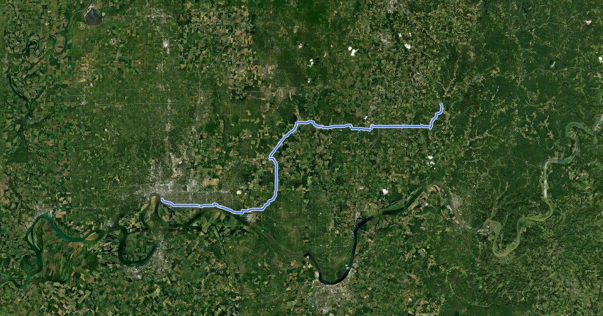 Маршрут ADT - Indiana (South) - H - Seg 5 на спутниковом снимке