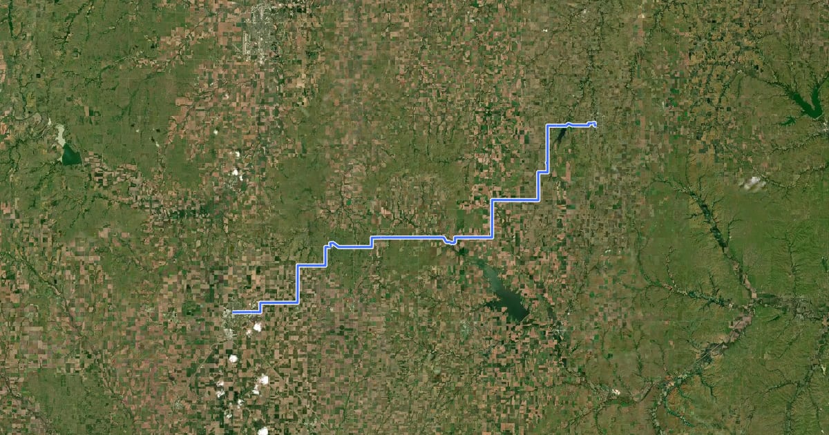 Маршрут ADT - Kansas - N - Seg 3 на спутниковом снимке