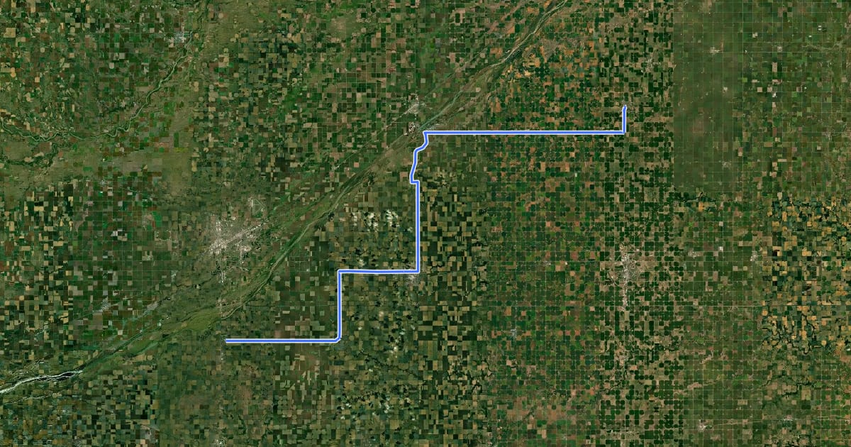 Маршрут ADT - Nebraska - M - Seg 3 на спутниковом снимке