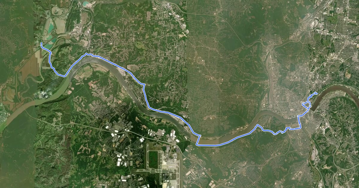 Маршрут ADT - Ohio D - Seg 10 на спутниковом снимке