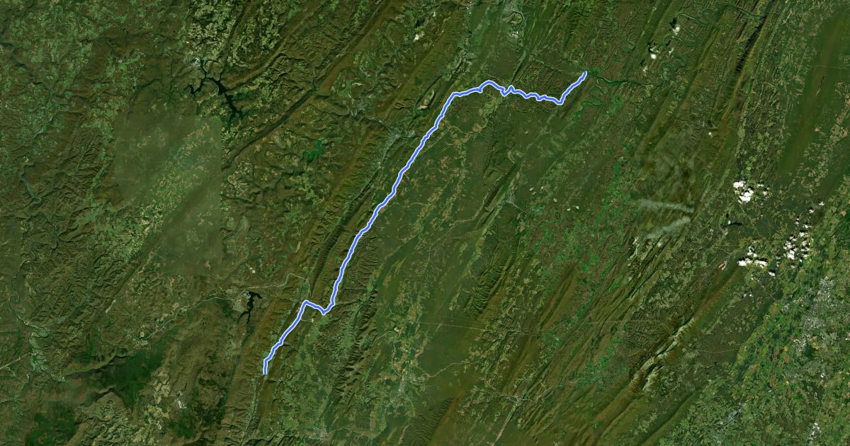 Маршрут ADT - West Virginia - Seg 1 на спутниковом снимке
