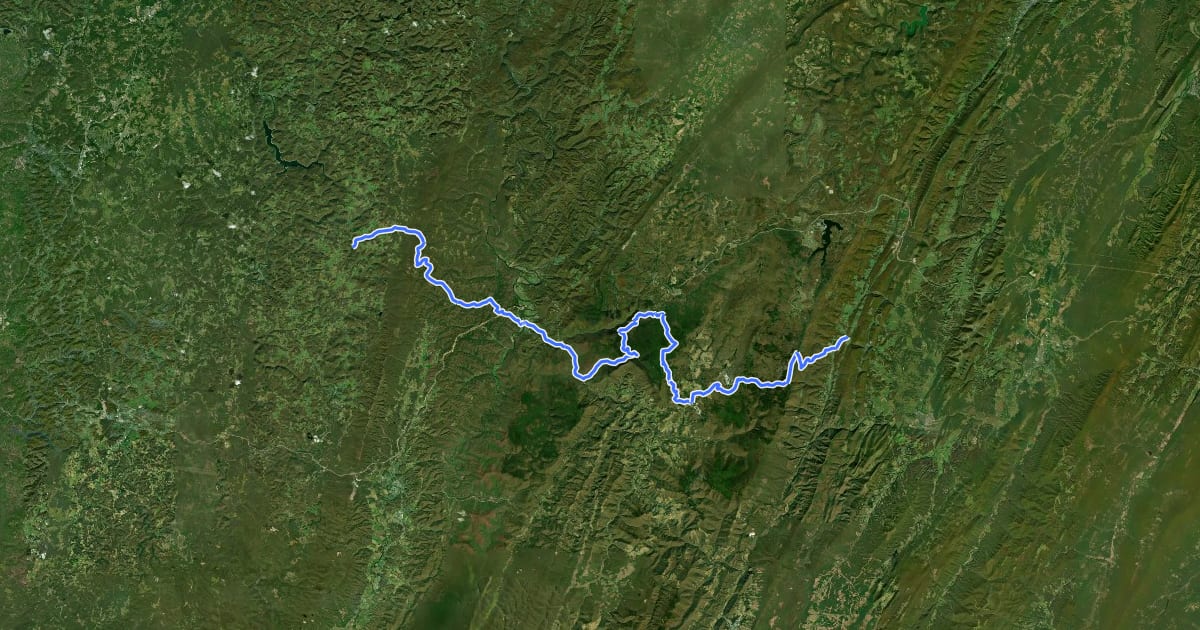 Маршрут ADT - West Virginia - Seg 2 на спутниковом снимке