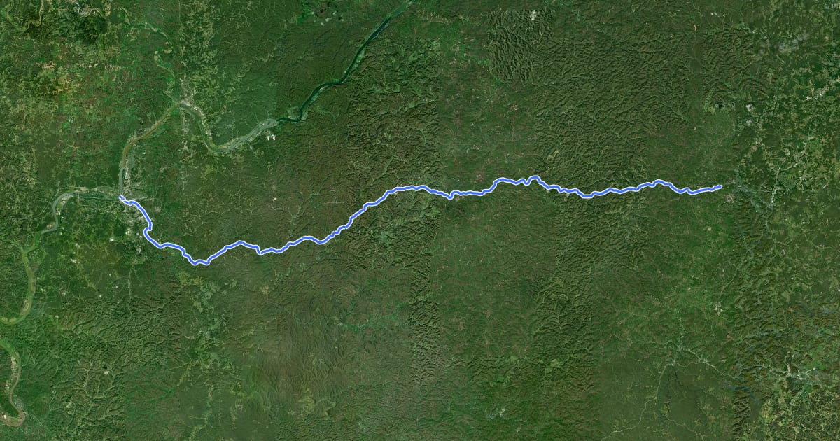 Маршрут ADT - West Virginia - Seg 4 на спутниковом снимке