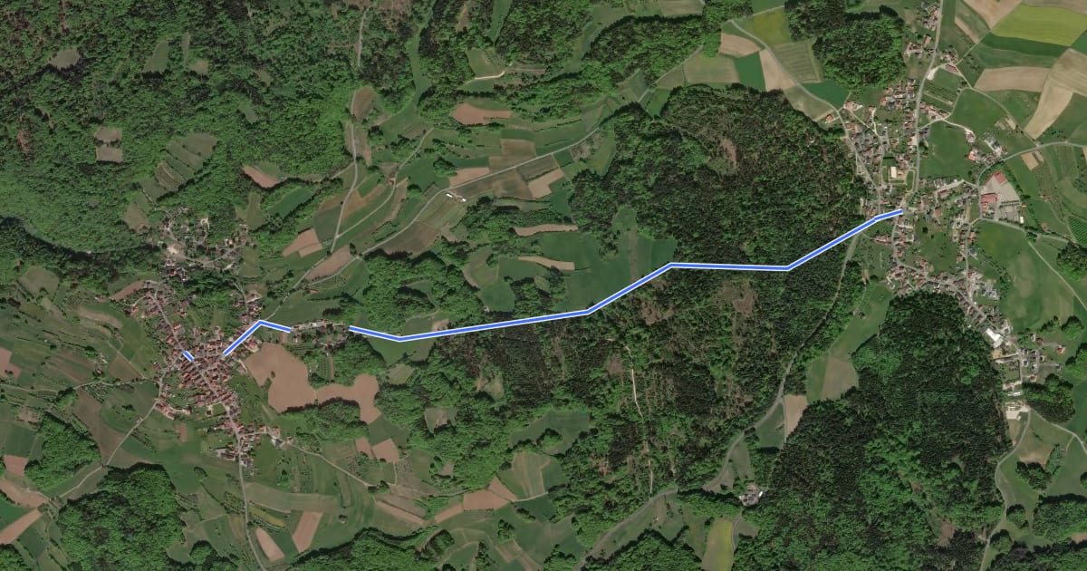 Маршрут Affalterthal-Geschwand на спутниковом снимке
