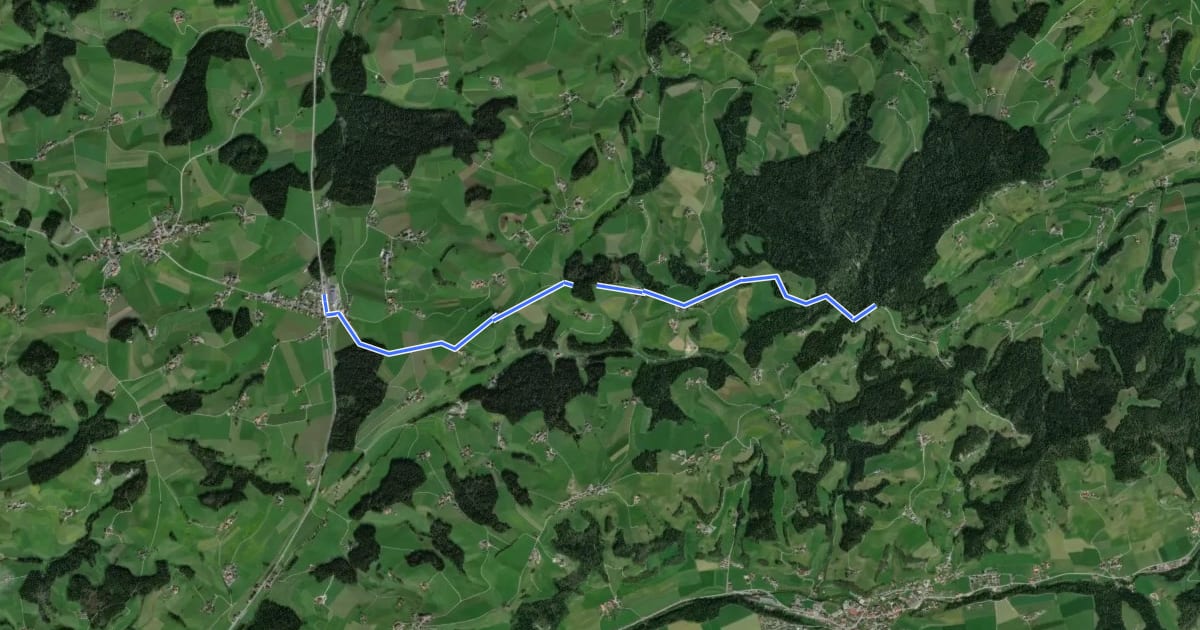 Маршрут Affoltern Weier - Oberwald Schaber на спутниковом снимке