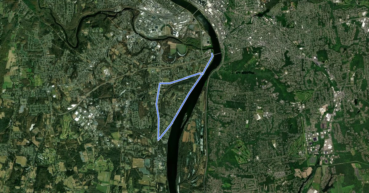 Маршрут Agawam River Trail на спутниковом снимке