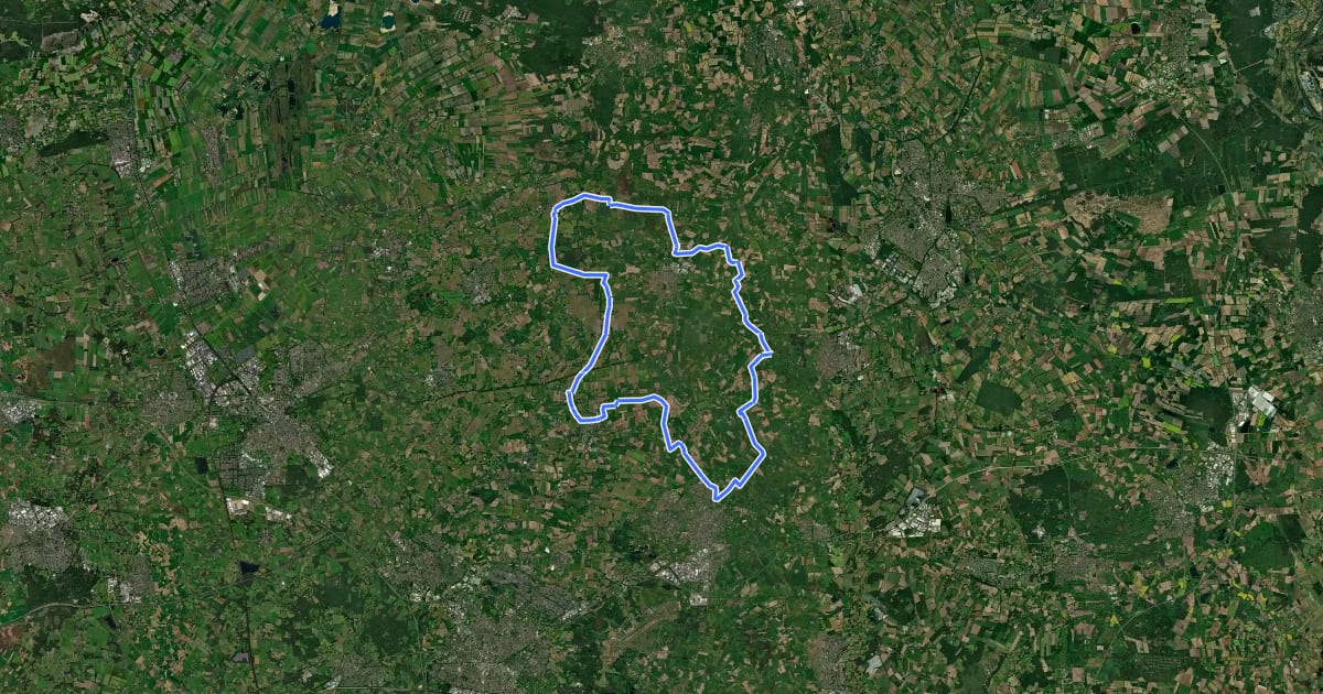 Маршрут Agelerveld Fietsroute на спутниковом снимке