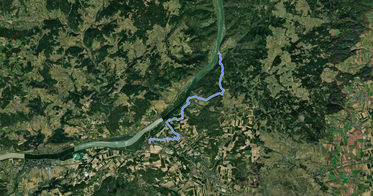 Маршрут Aggsbach Dorf - Melk Bhf. на спутниковом снимке
