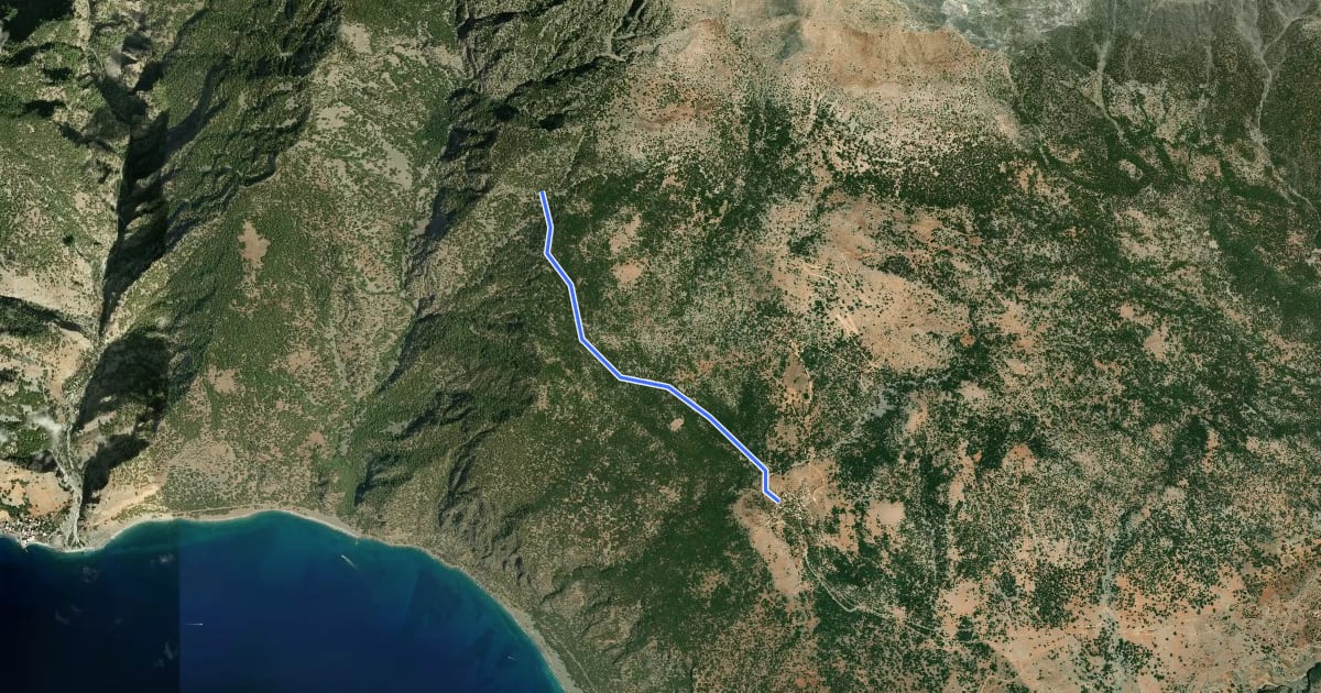 Маршрут Agios Ioannis-Kormokopos Cave на спутниковом снимке