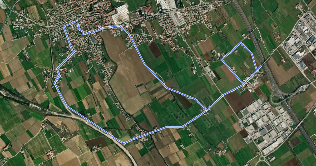 Маршрут Agritour dea Molonara (percorso verde) на спутниковом снимке