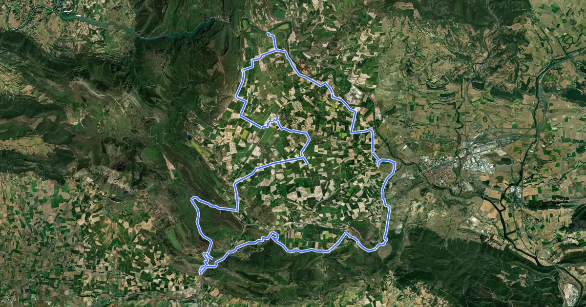Маршрут Agua y Roca: del Ebro a los Obarenes на спутниковом снимке
