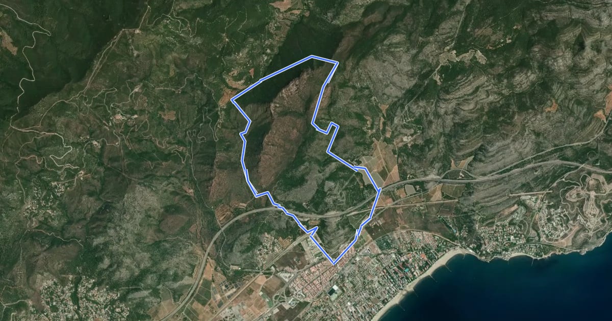 Маршрут Agulles de Santa Àgueda на спутниковом снимке