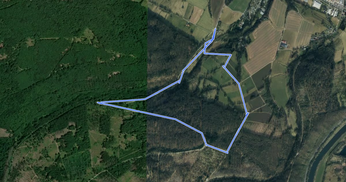 Маршрут Ahletal, Rundweg 1 на спутниковом снимке