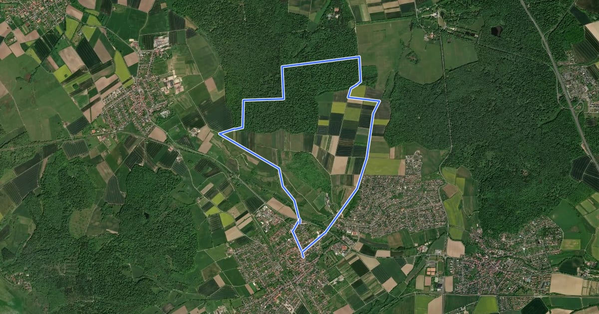 Маршрут Ahnatal, W8 Schlossweg на спутниковом снимке
