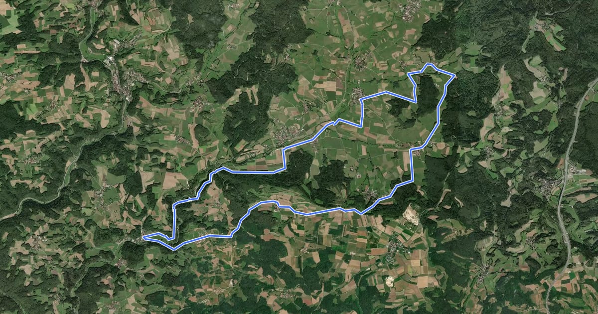 Маршрут Ahorntaler Bierwanderweg на спутниковом снимке