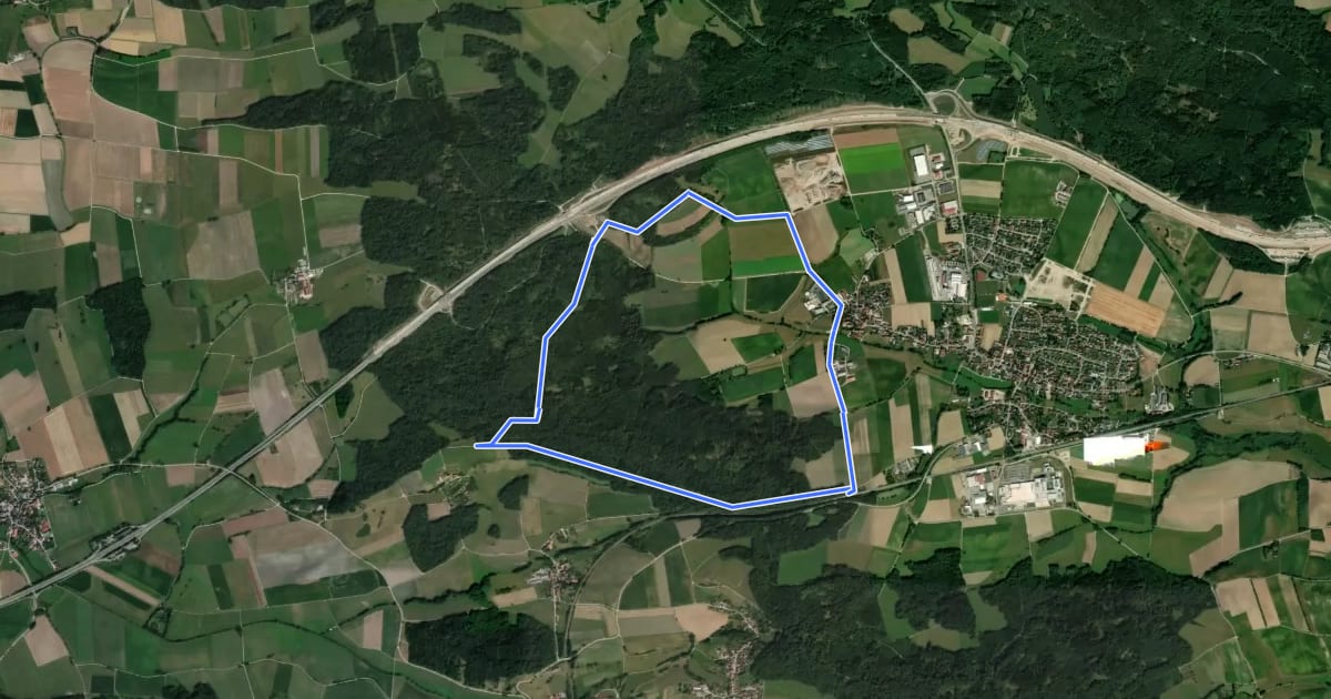 Маршрут Ahornweg Schnelldorf на спутниковом снимке