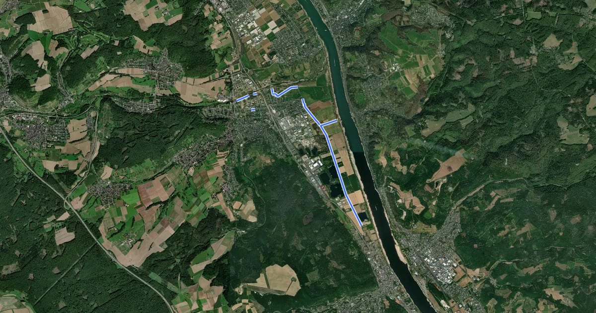 Маршрут Ahr-Eifel-Freizeitroute на спутниковом снимке