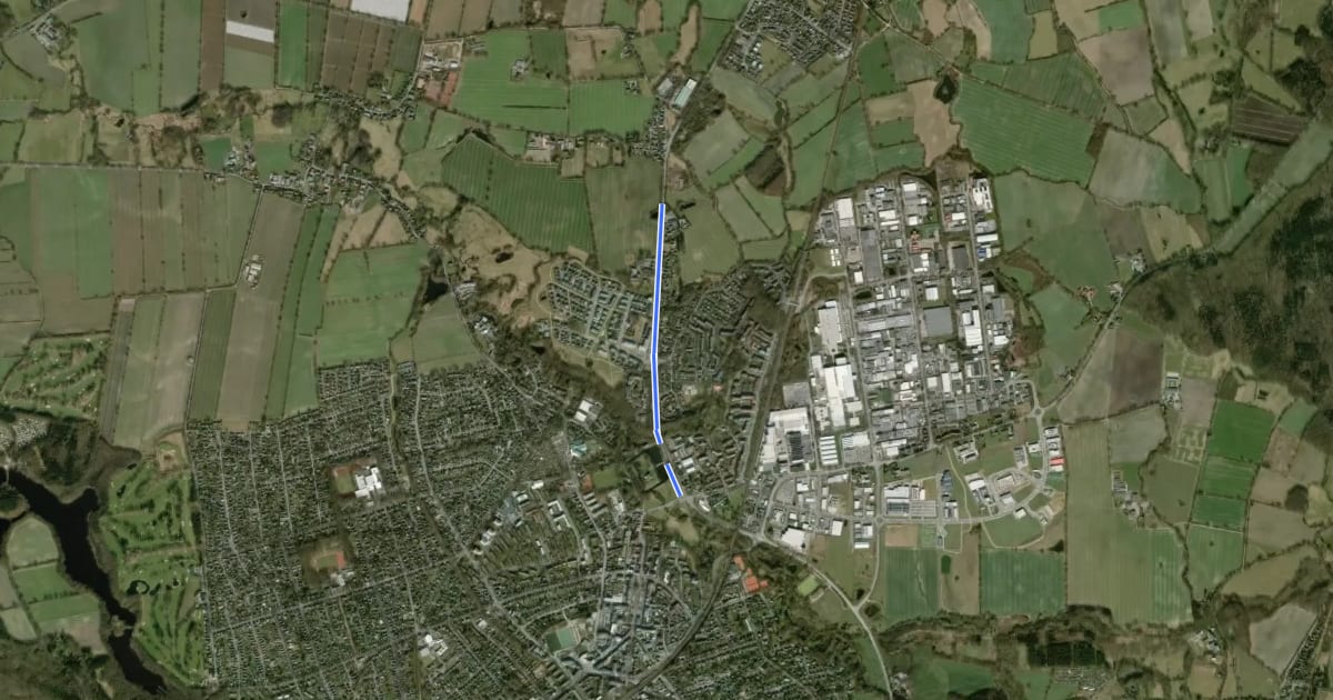 Маршрут Ahrensburg Veloroute A8 Schlosspark <=> Erlenhof на спутниковом снимке