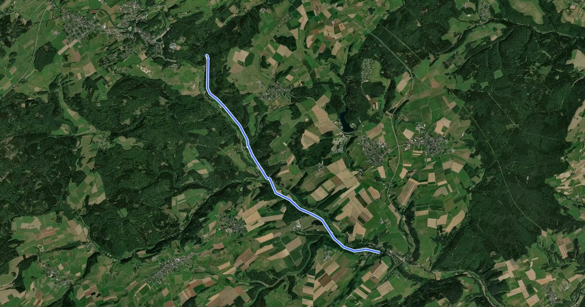 Маршрут Ahrhütte (67) - Blankenheim (70) на спутниковом снимке