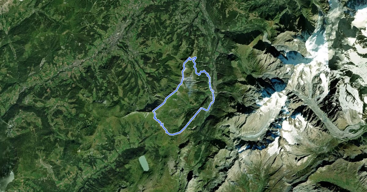 Маршрут Aiguille Croche на спутниковом снимке