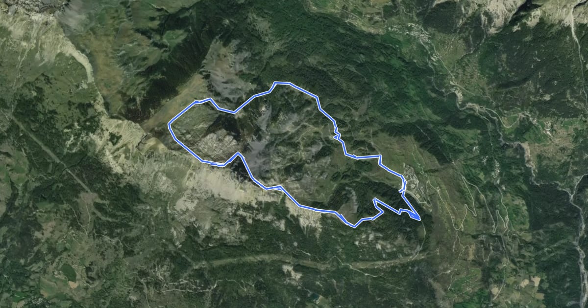 Маршрут Aiguilles de Chabrières на спутниковом снимке