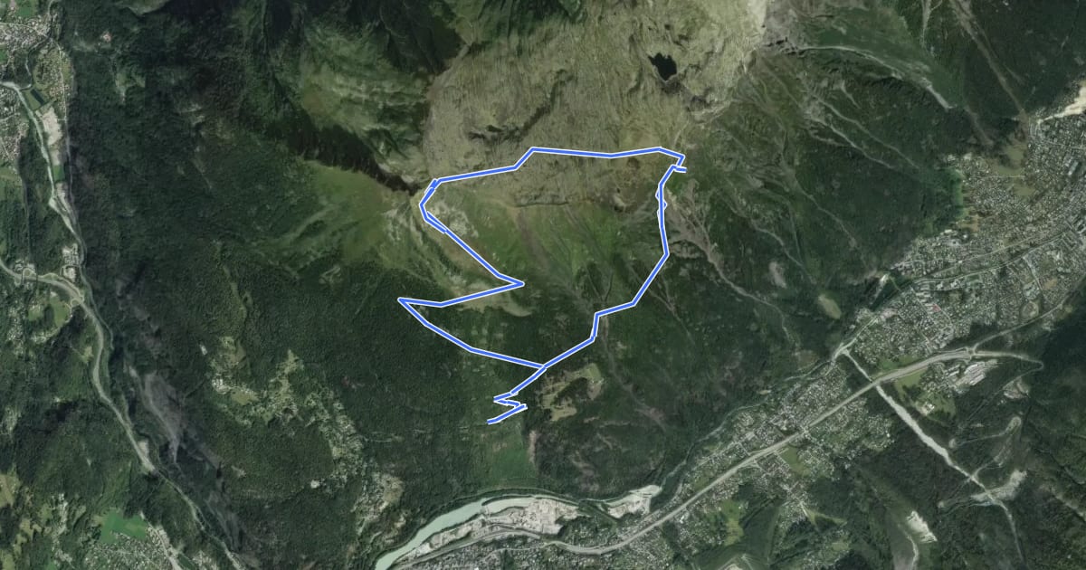 Маршрут Aiguillette des Houches на спутниковом снимке