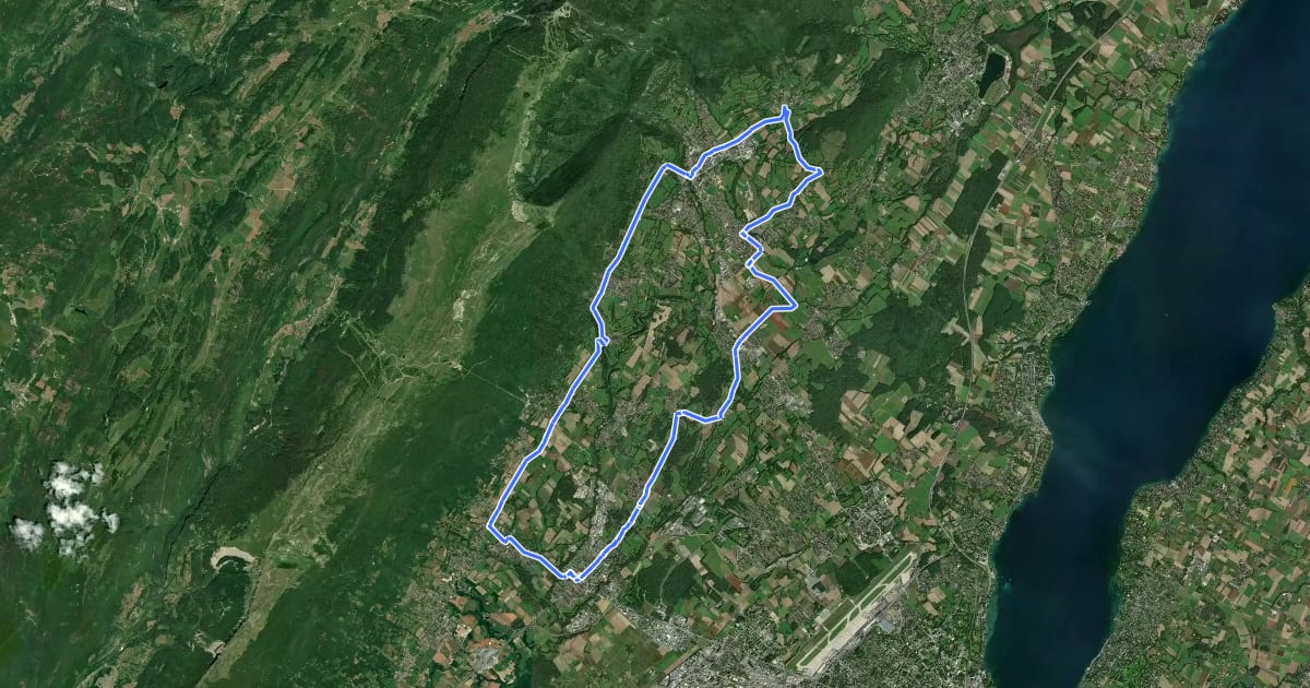 Маршрут Ain à Vélo n°11 : Les Jardins de l'Europe на спутниковом снимке