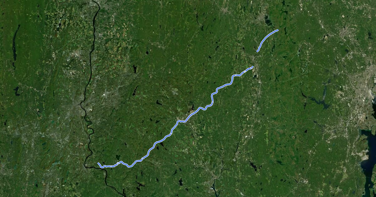 Маршрут Air Line Trail на спутниковом снимке