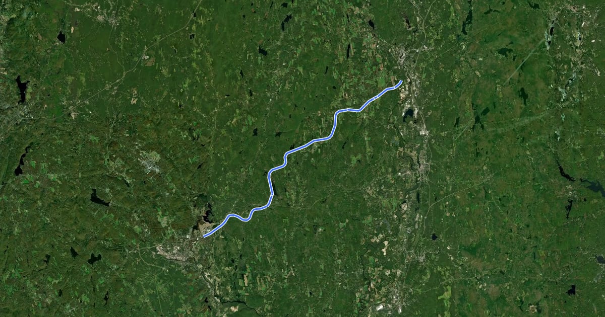 Маршрут Air Line Trail - Northern на спутниковом снимке