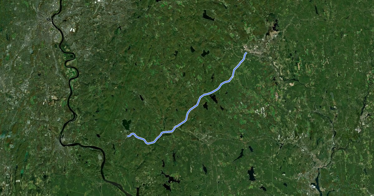 Маршрут Air Line Trail - Southern на спутниковом снимке