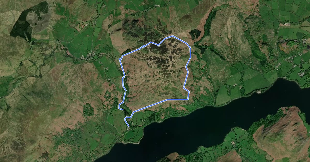 Маршрут Aira Force and Gowbarrow Park Trail, Ullswater Valley на спутниковом снимке