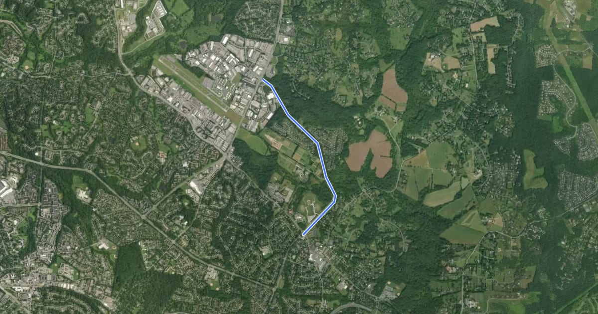 Маршрут Airpark Road на спутниковом снимке