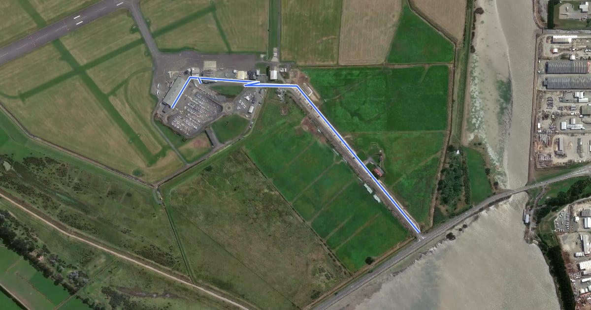 Маршрут Airport Shared Path на спутниковом снимке