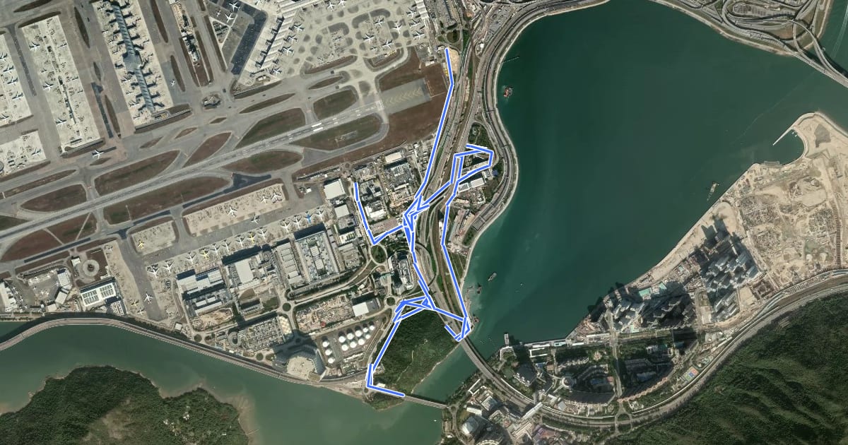 Маршрут 機場緩跑徑 Airport Trail на спутниковом снимке