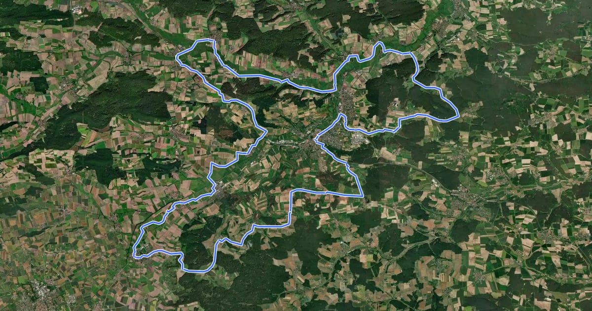 Маршрут Aischgründer GenussRadweg на спутниковом снимке
