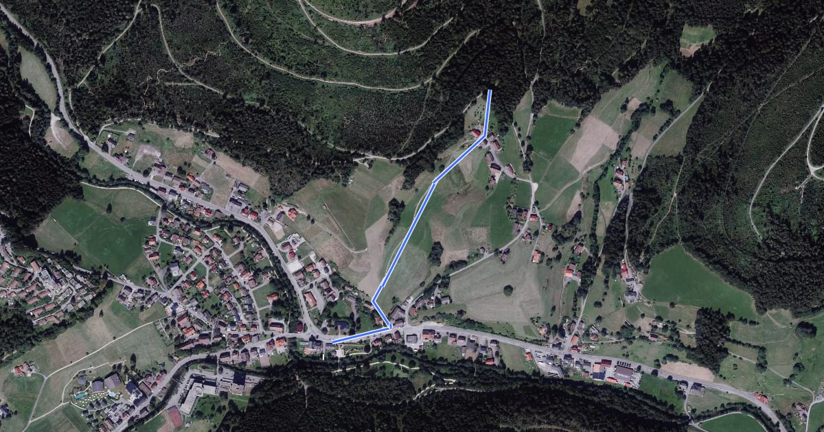 Маршрут Aiterbach - Obertal Parkplatz на спутниковом снимке