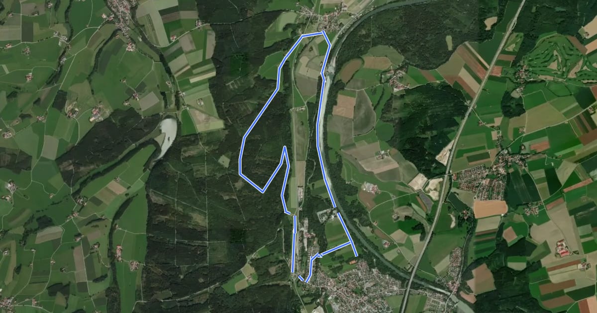 Маршрут Aitracher Illerweg на спутниковом снимке
