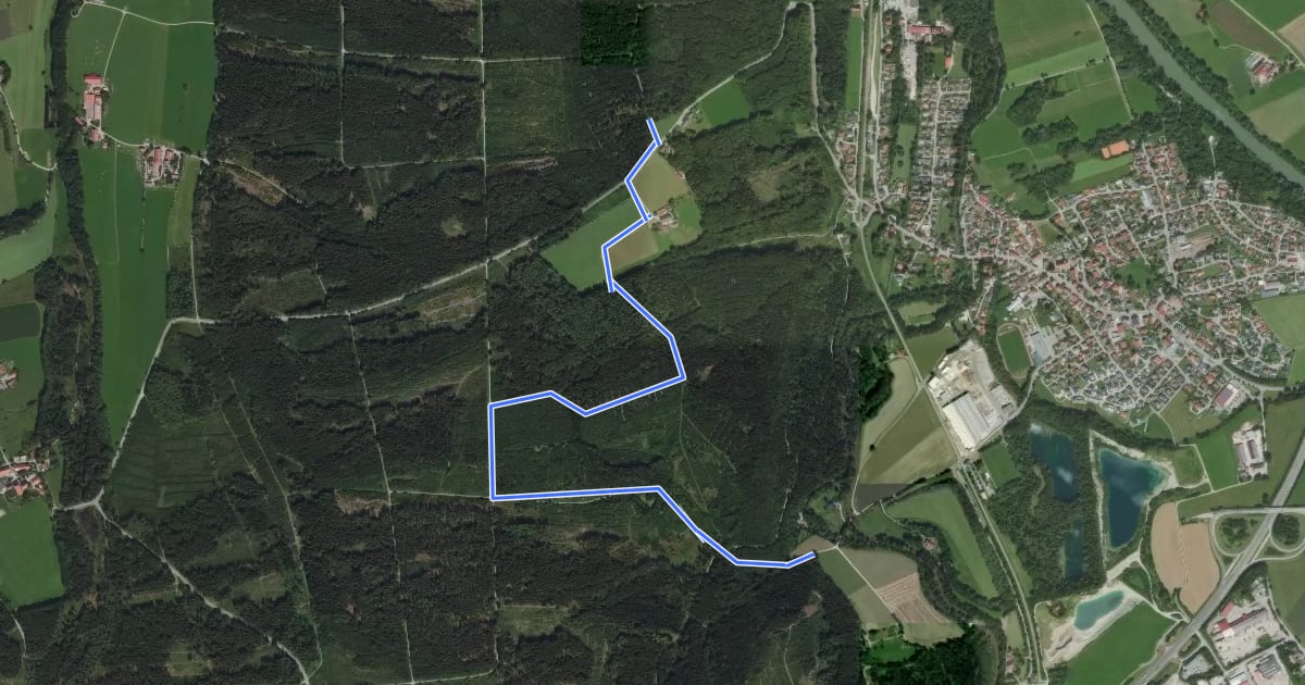 Маршрут Aitracher Waldhofweg на спутниковом снимке