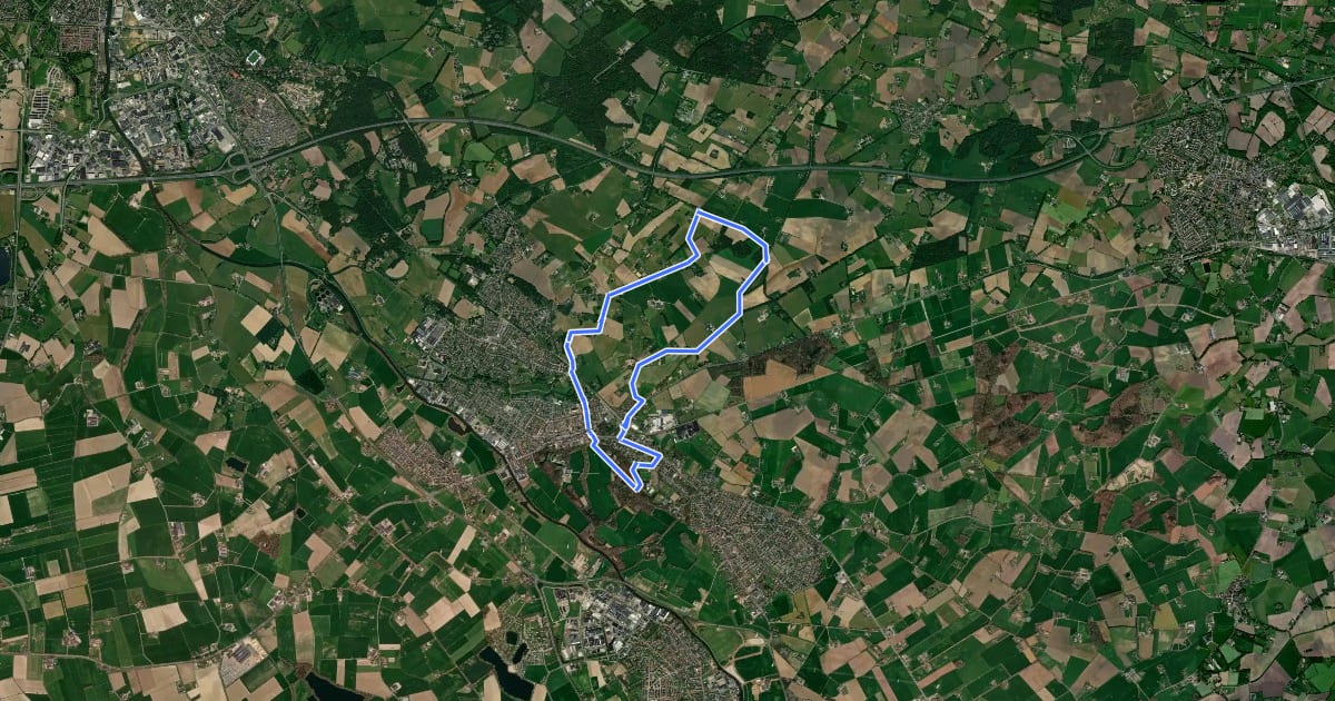 Маршрут Akkermansbeekroute на спутниковом снимке