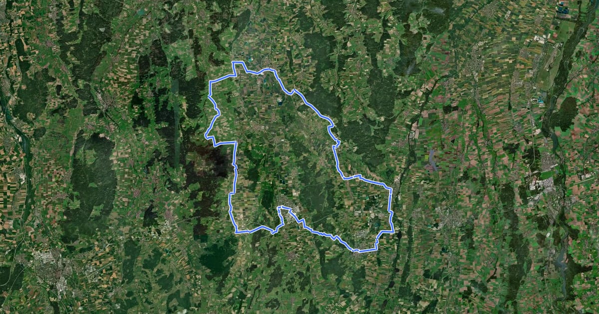 Маршрут Aktiv Park Kneippland Unterallgäu-Radtour (Ost) на спутниковом снимке