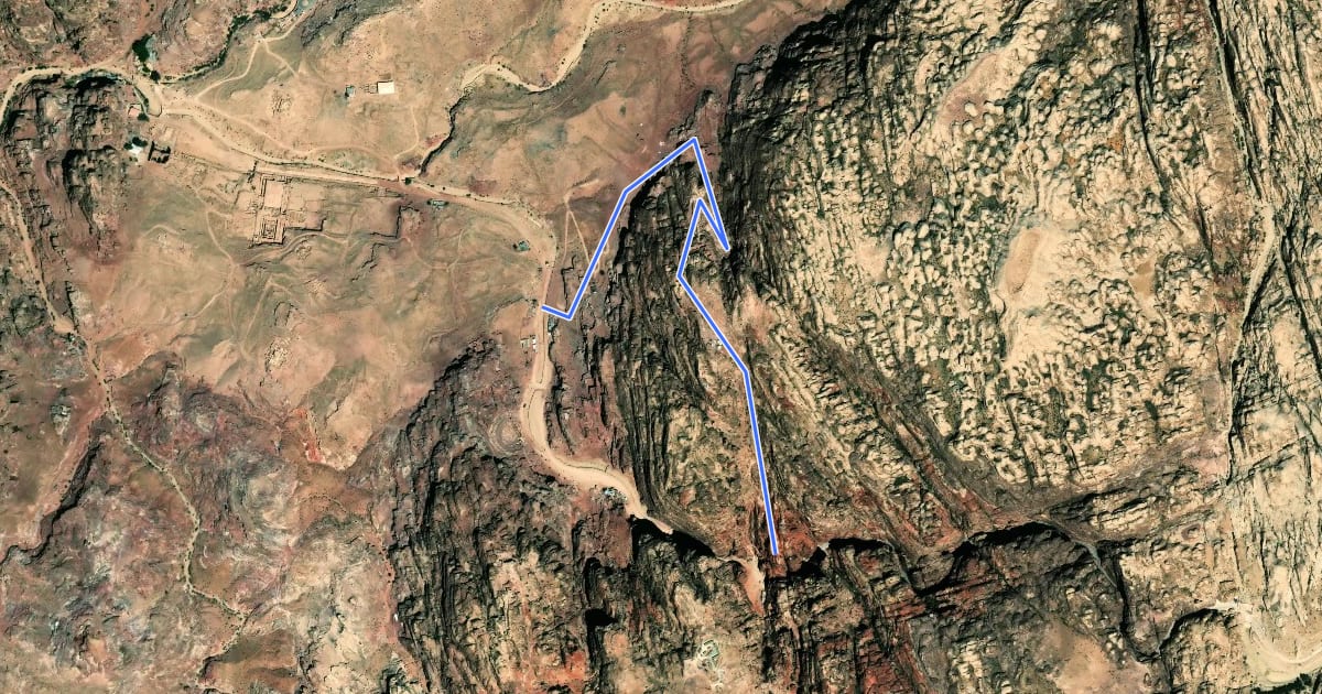 Маршрут Al-Khubtha Trail на спутниковом снимке