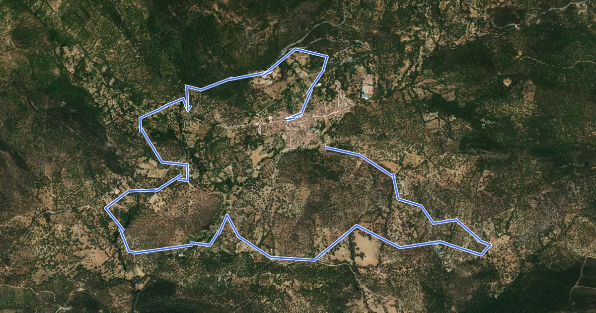 Маршрут Alajar, La Peña y sus aldeas на спутниковом снимке