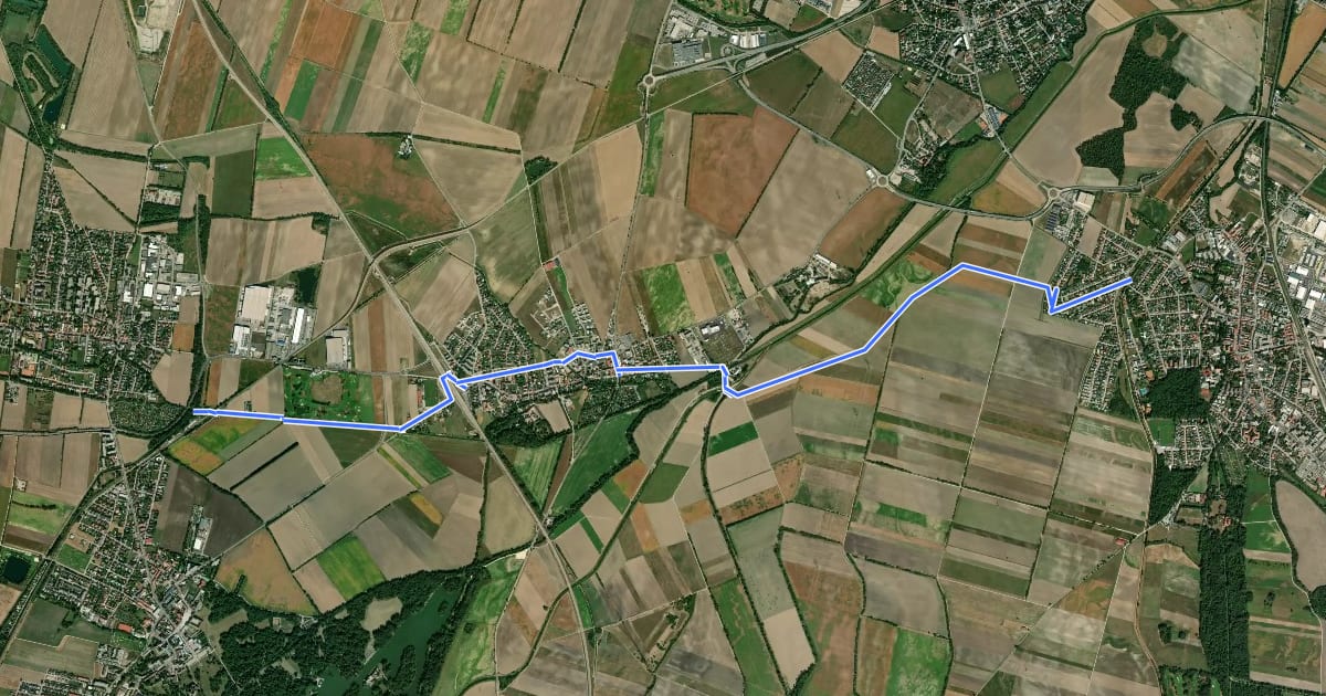 Маршрут Alanova Radwege на спутниковом снимке