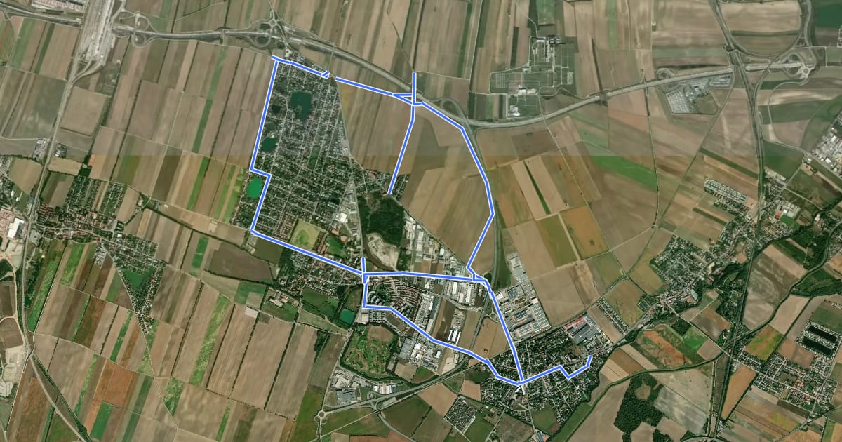 Маршрут Alanova Radwege на спутниковом снимке