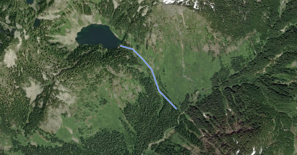 Маршрут Alaska Lake Trail на спутниковом снимке