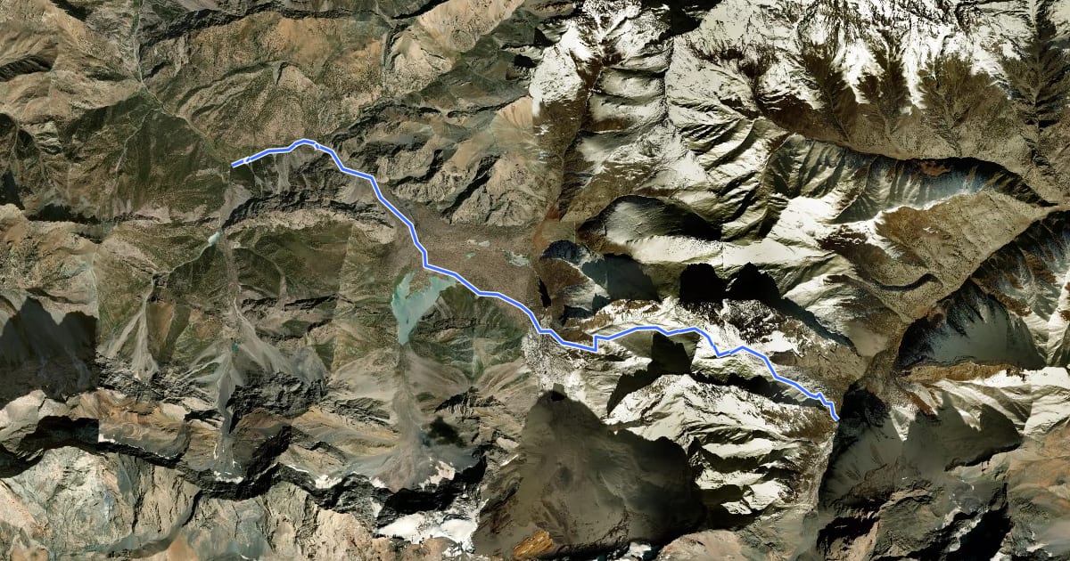 Маршрут Alauddin Pass на спутниковом снимке